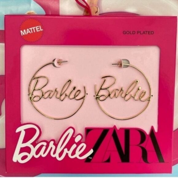 New Barbie Gold Plated Hoop Earrings - Picture 7 of 9